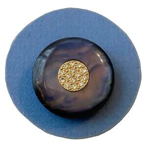 Lucite Pearl Blue Rhinestones Carded Button Carded Decorative Single Vintage